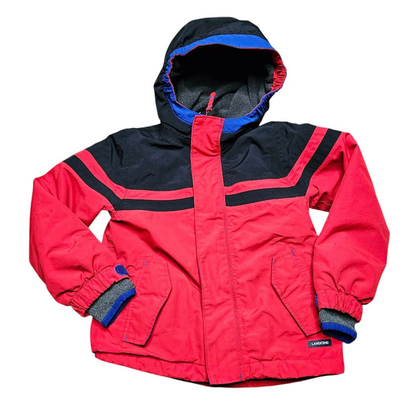 Boys Lands' End Red Small 4 Winter Jacket Coat Grow-A-Longs - Picture 1 of 10